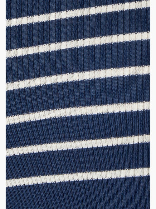 Pull col rond 50% laine mérinos, uni et rayé - Damart - Kiabi