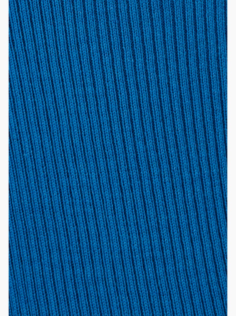 Pull col rond 50% laine mérinos, uni et rayé - Damart Bleu - Kiabi