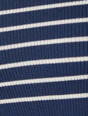 Pull col rond 50% laine mérinos, uni et rayé - Damart