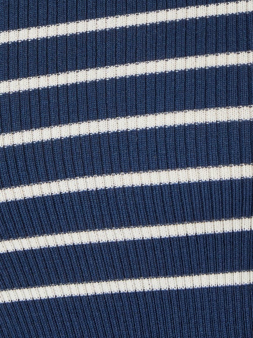Pull col rond 50% laine mérinos, uni et rayé - Damart - Kiabi