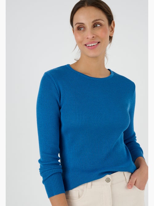 Pull col rond 50% laine m?rinos, uni et ray? - Damart - Kiabi Pull col rond 50% laine m?rinos, uni et ray? - Damart - Kiabi