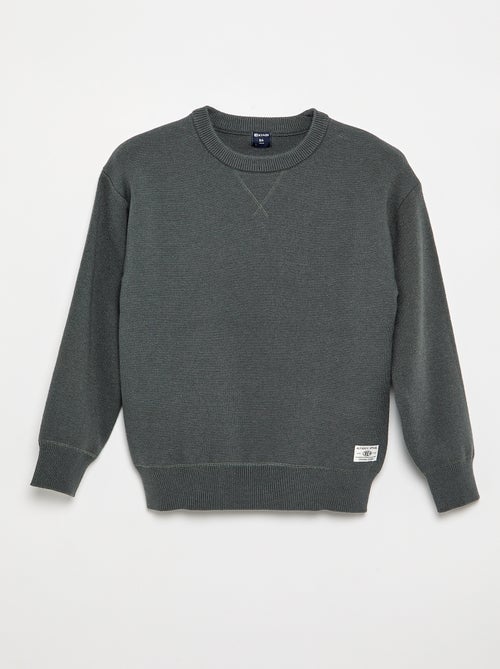 Pull col rond à manches longues uni - Kiabi Pull col rond à manches longues uni - Kiabi