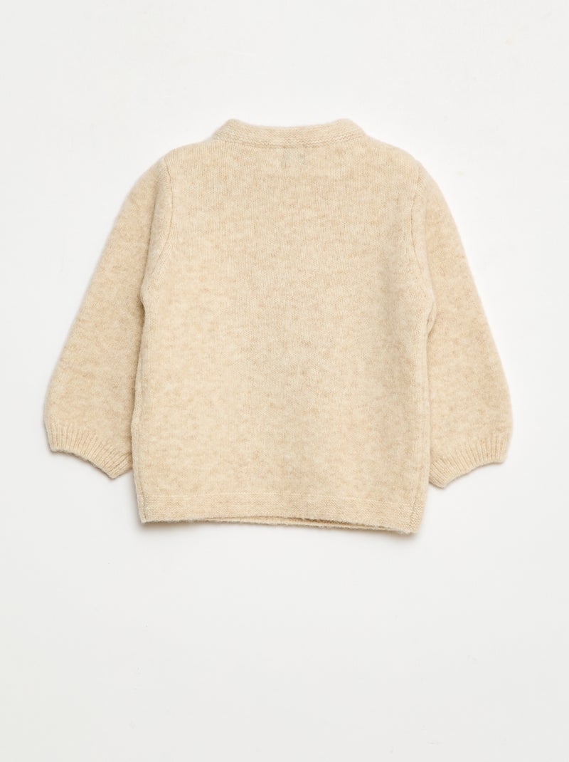 Pull col rond à motif Beige - Kiabi