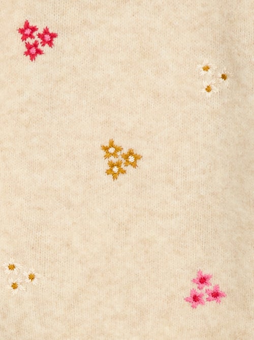 Pull col rond à motif tricoté - Kiabi