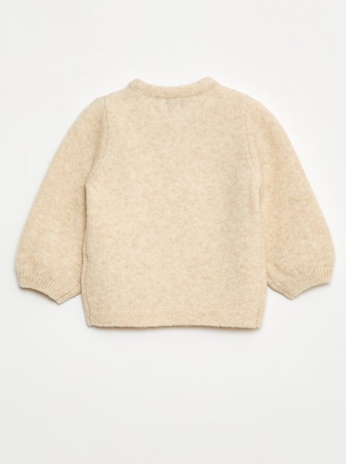 Pull col rond à motif tricoté - Kiabi