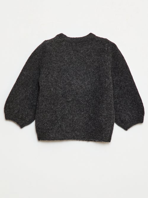 Pull col rond à motif tricoté - Kiabi