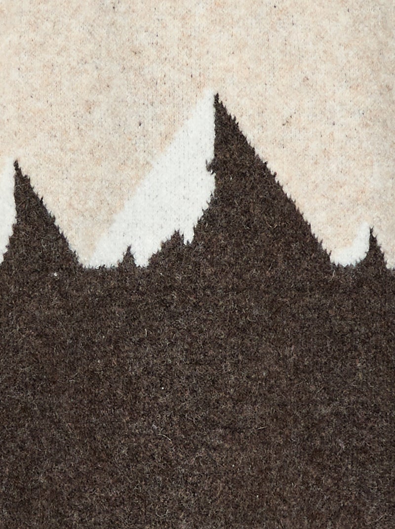 Pull col rond animé Beige - Kiabi