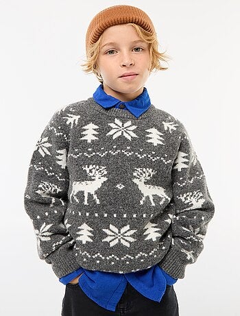 Pull col rond animé