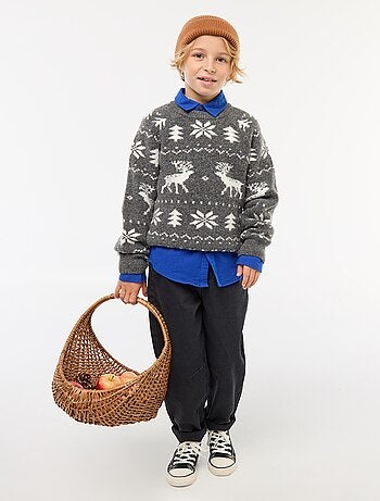 Pull col rond animé