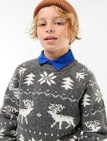 Pull col rond animé