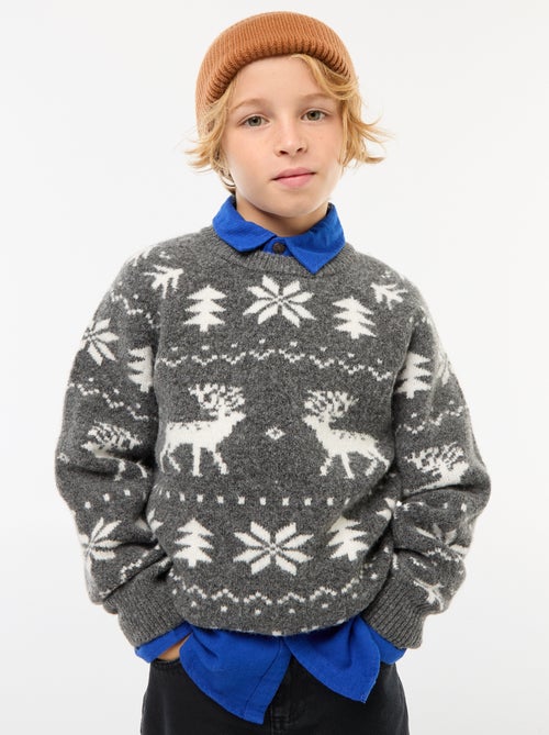 Pull col rond animé - Kiabi