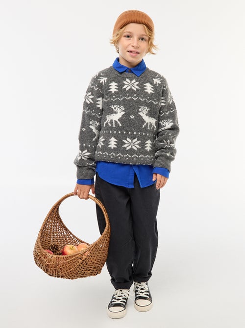 Pull col rond animé - Kiabi