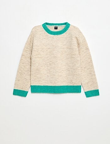 Pull col rond avec frise