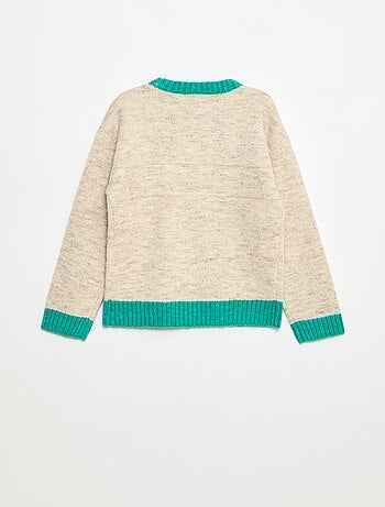 Pull col rond avec frise