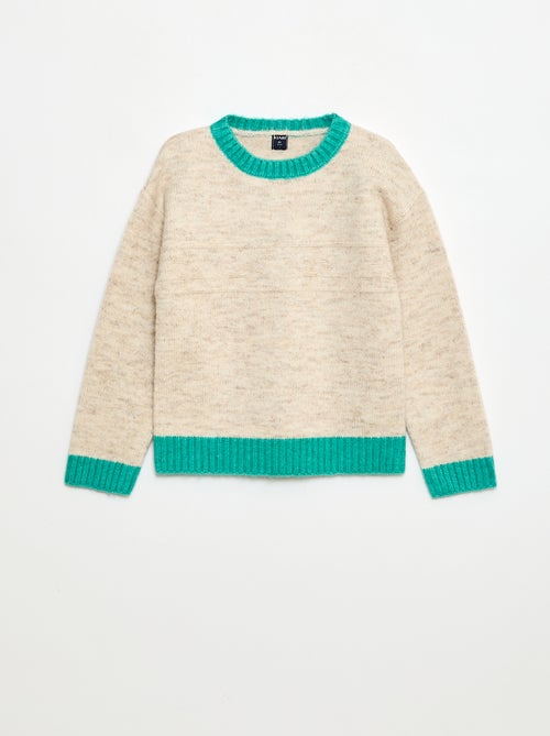 Pull col rond avec frise - Kiabi