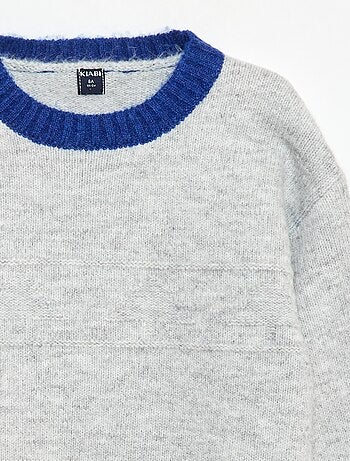 Pull col rond avec frise