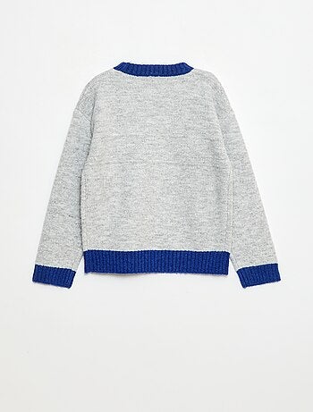 Pull col rond avec frise