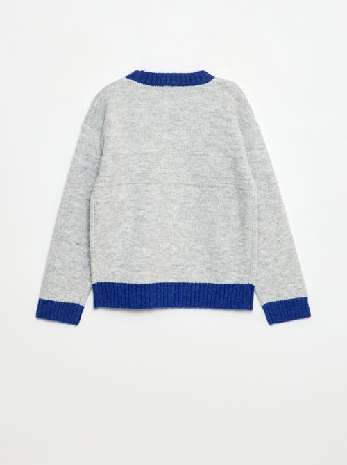 Pull col rond avec frise - Kiabi