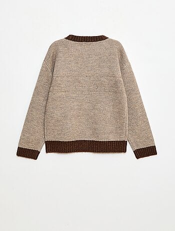 Pull col rond avec frise