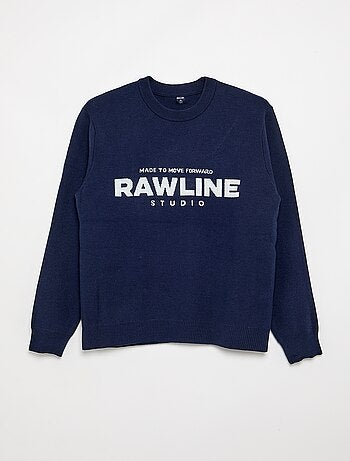 Pull col rond avec inscriptions
