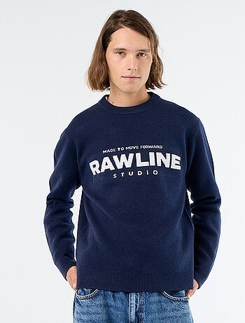 Pull col rond avec inscriptions