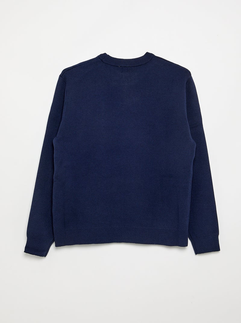 Pull col rond avec inscriptions Blanc - Kiabi