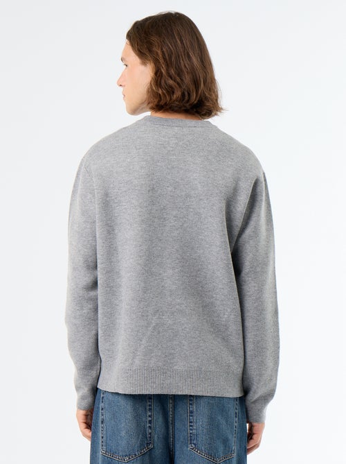Pull col rond avec inscriptions - Kiabi