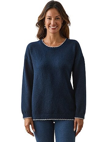 Pull col rond avec laine - daxon