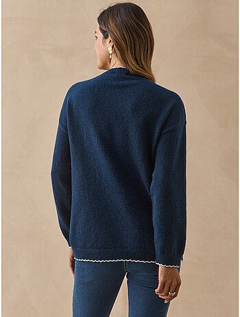 Pull col rond avec laine - daxon
