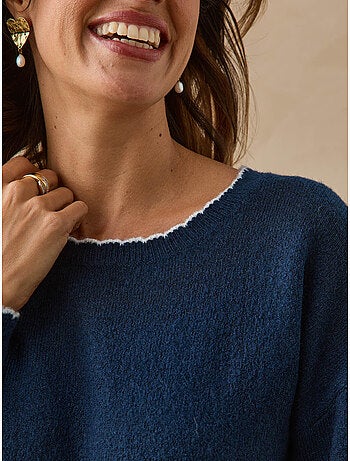 Pull col rond avec laine - daxon