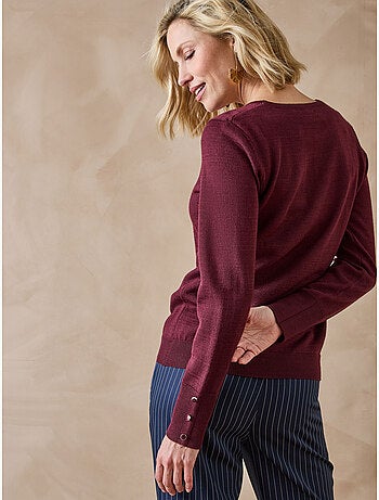 Pull col rond avec laine mérinos - DAXON