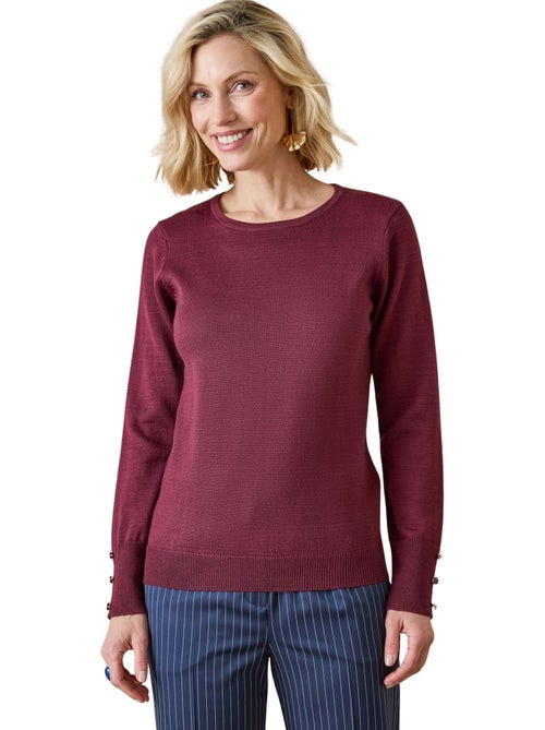 Pull col rond avec laine mérinos - DAXON - Kiabi