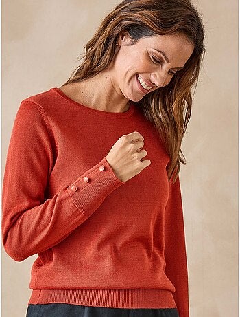 Pull col rond avec laine mérinos - DAXON