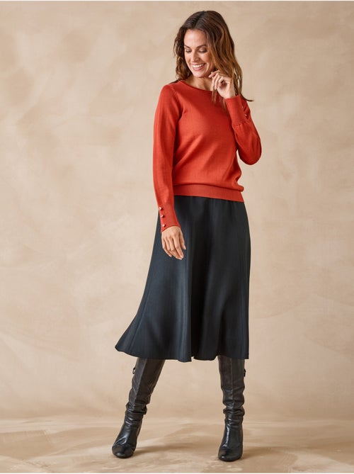 Pull col rond avec laine mérinos - DAXON - Kiabi