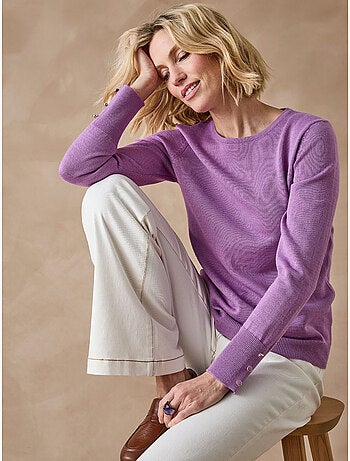 Pull col rond avec laine mérinos - DAXON