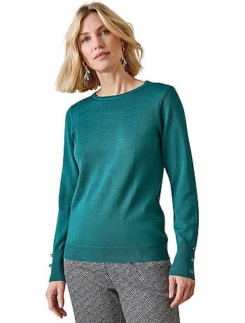 Pull col rond avec laine mérinos - DAXON