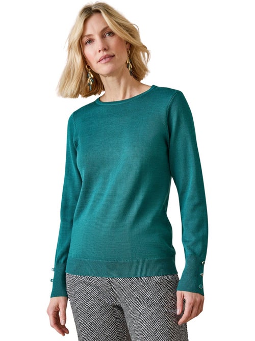 Pull col rond avec laine mérinos - DAXON - Kiabi