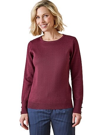 Pull col rond avec laine mérinos