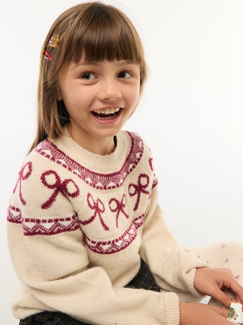 Pull col rond avec motif de noeuds - Kiabi