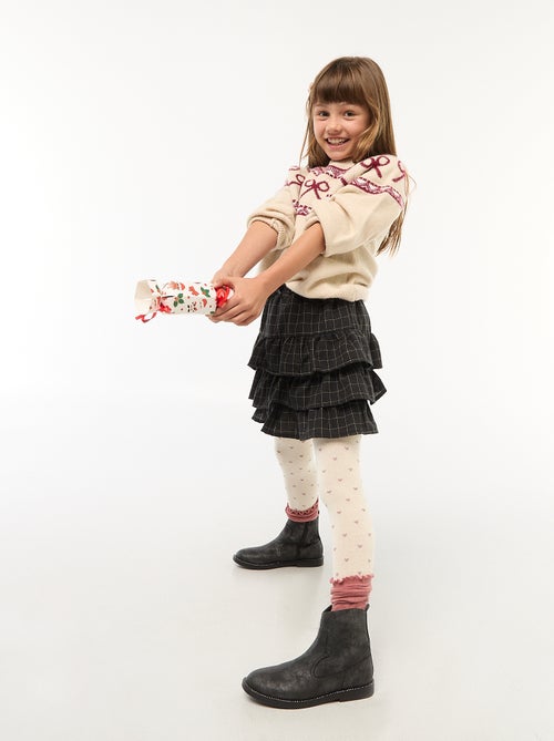 Pull col rond avec motif de noeuds - Kiabi