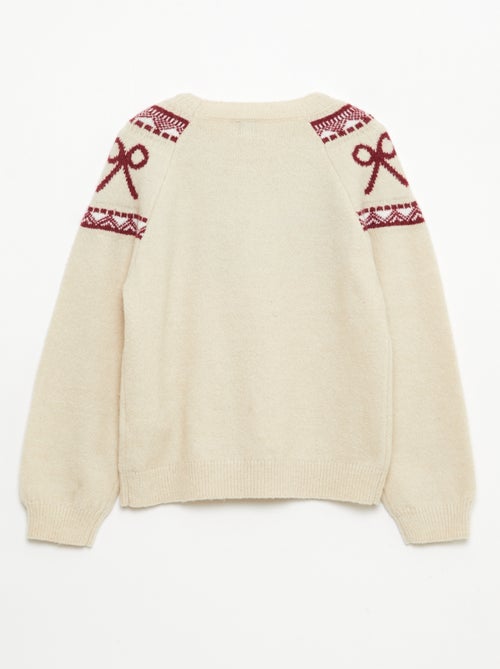Pull col rond avec motif de noeuds - Kiabi
