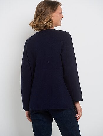 Pull col rond avec motif floral appliqué