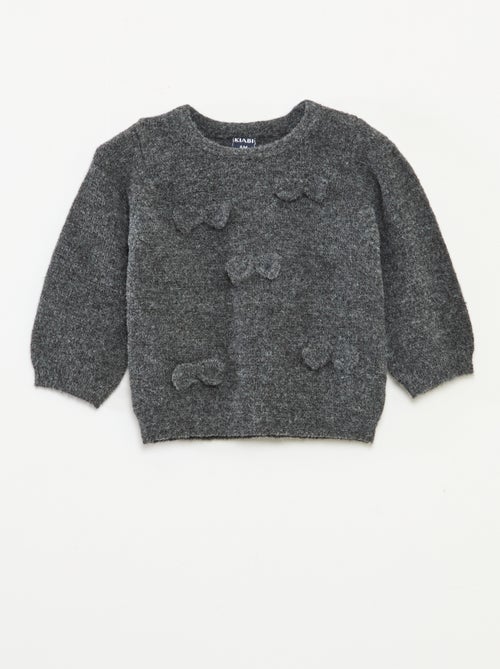 Pull col rond avec nœuds uni - Kiabi