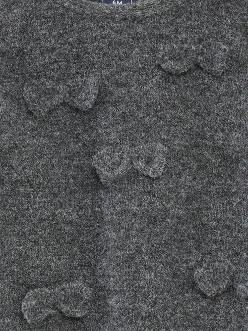 Pull col rond avec nœuds uni - Kiabi