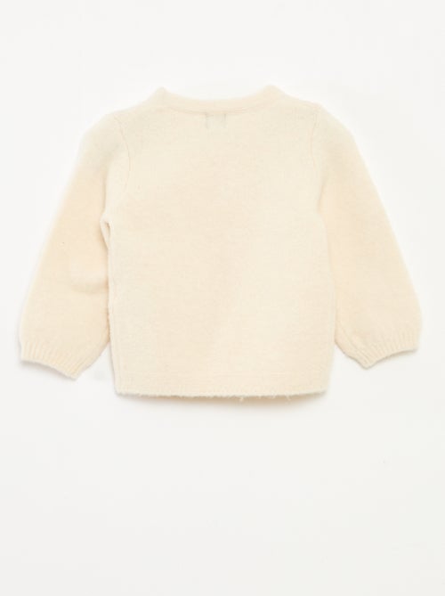 Pull col rond avec patch fleurs - Kiabi