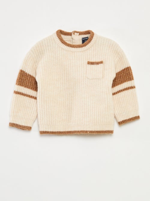 Pull col rond bicolore - Kiabi