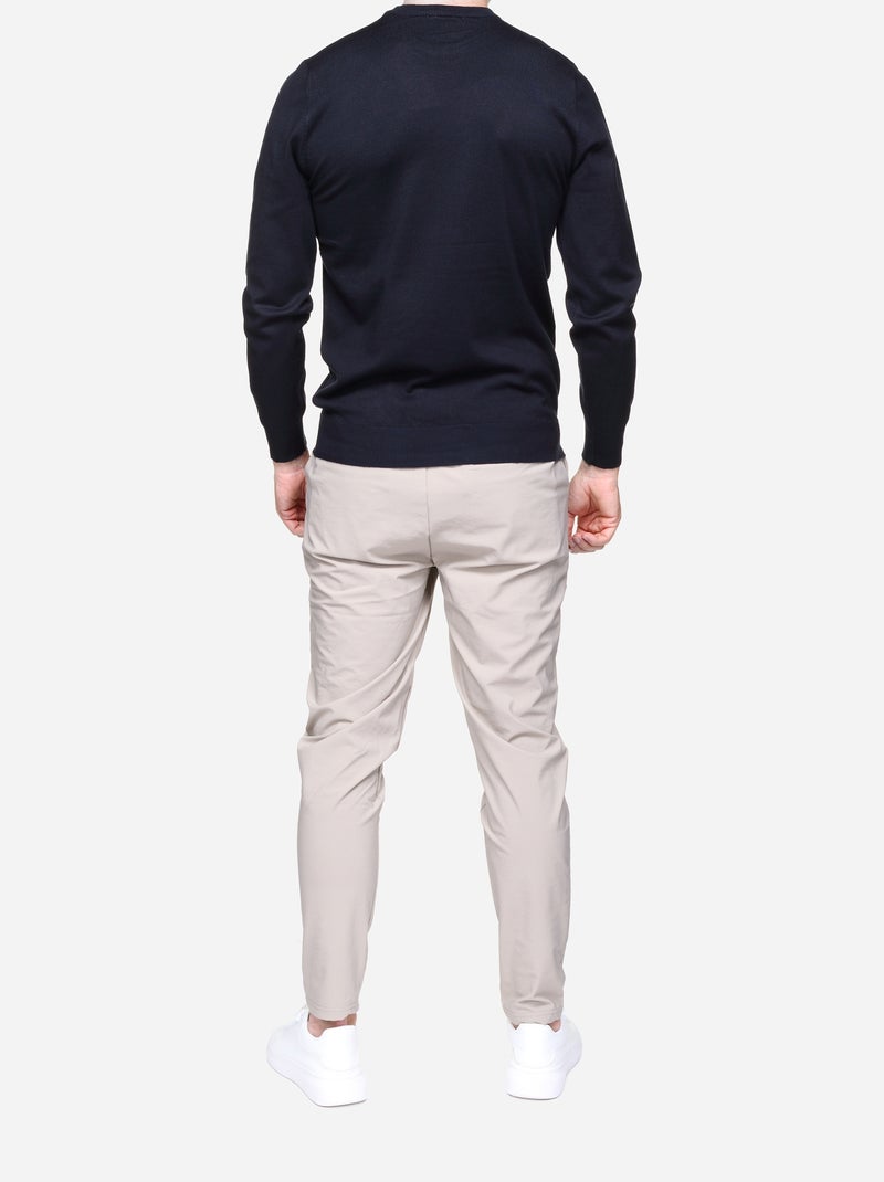 Pull col rond Bleu foncé - Kiabi