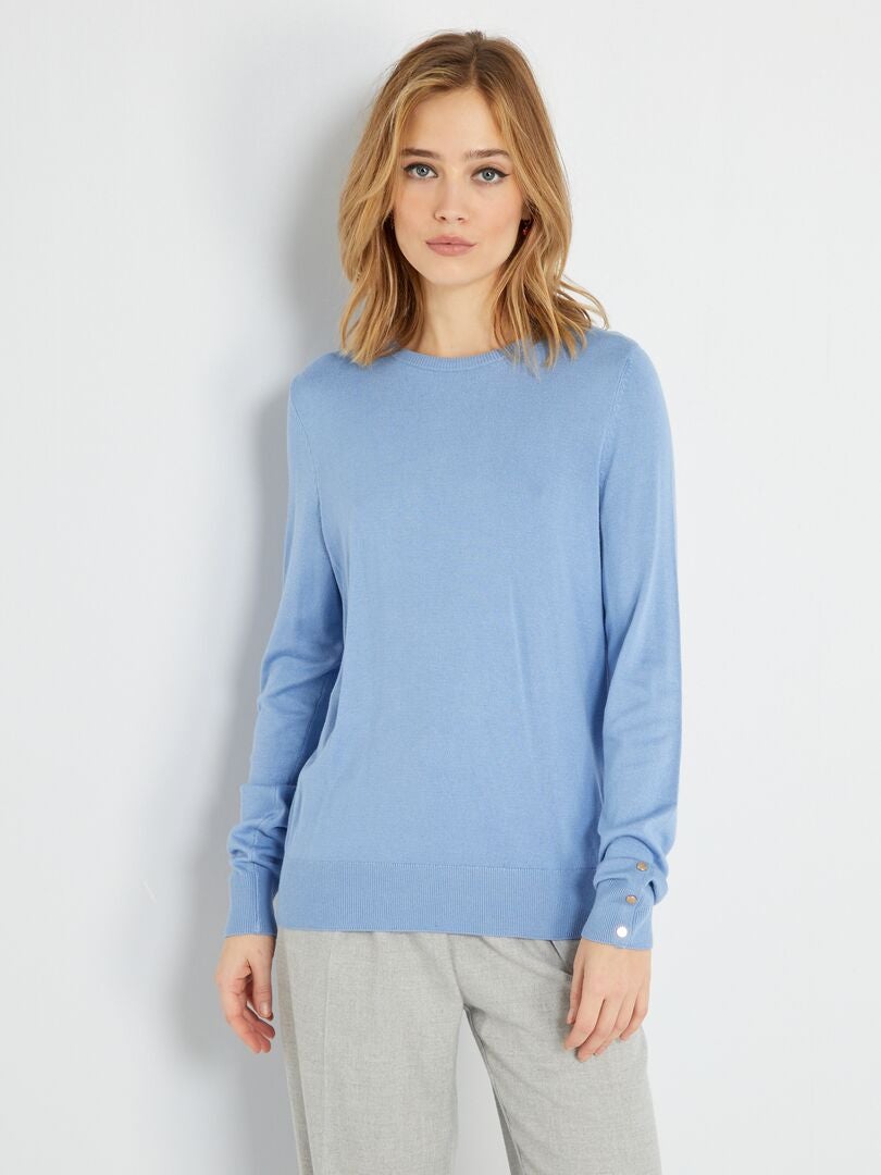 Pull col rond BLEU - Kiabi