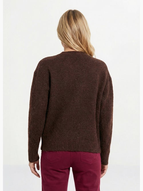 Pull col rond, boutons bijou en métal - afibel - Kiabi