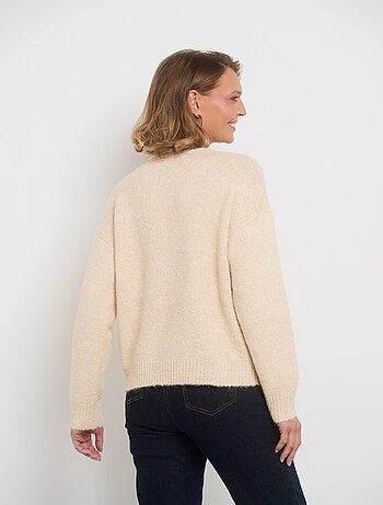 Pull col rond chaud message fantaisie